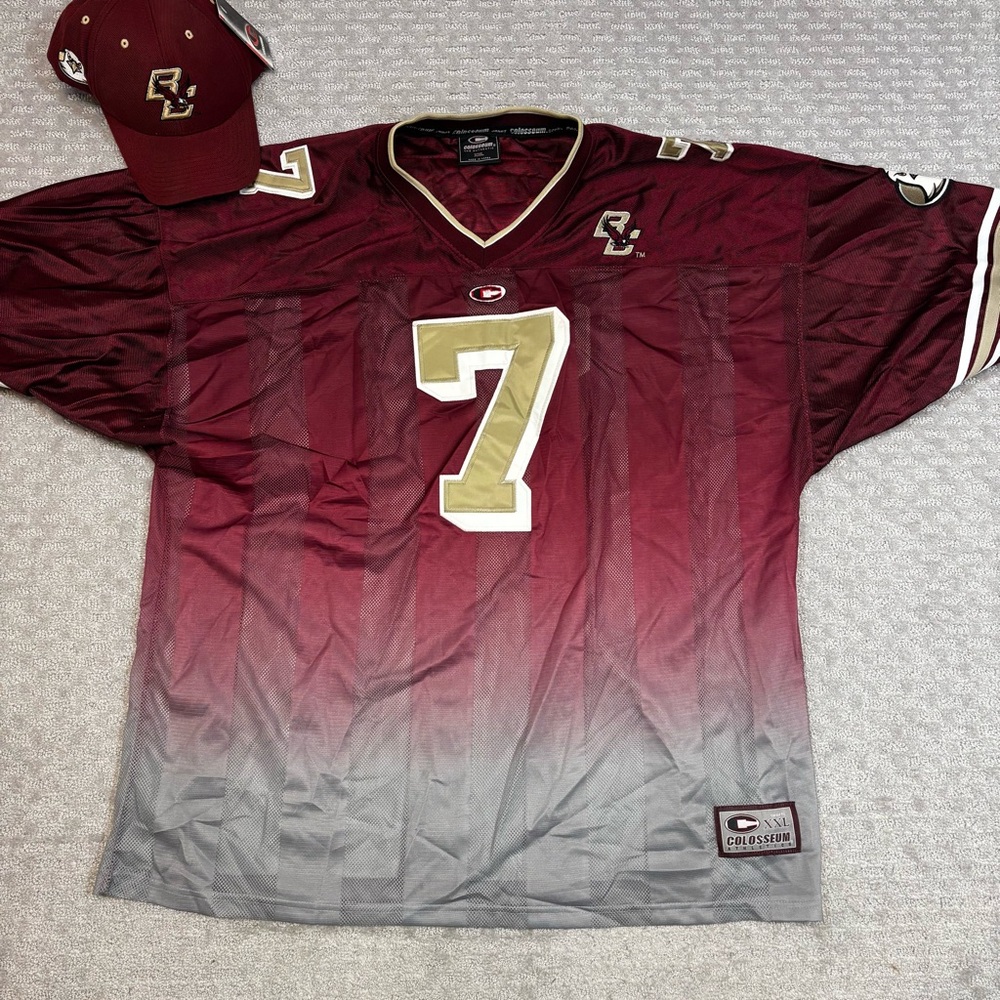 Vintage Boston College BC Eagles Football Colosseum Jersey And Hat  #7 XXL